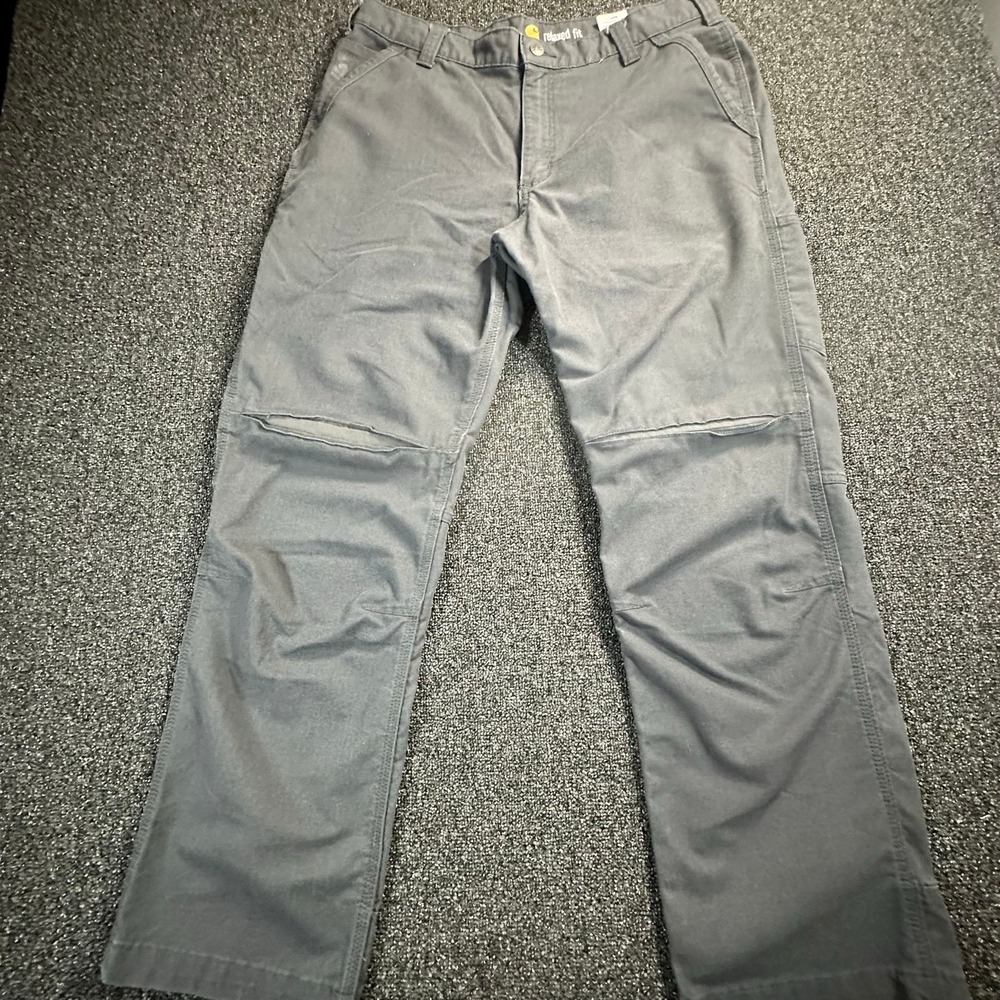 Carhartt Mens 38x32 Relaxed Fit‎ Rugged Flex Double Front Work Pants Gray 101709